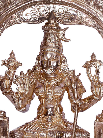 12" Goddess Rajarajeshwari With Kirtimukha Arch | Decorative Bronze Idol