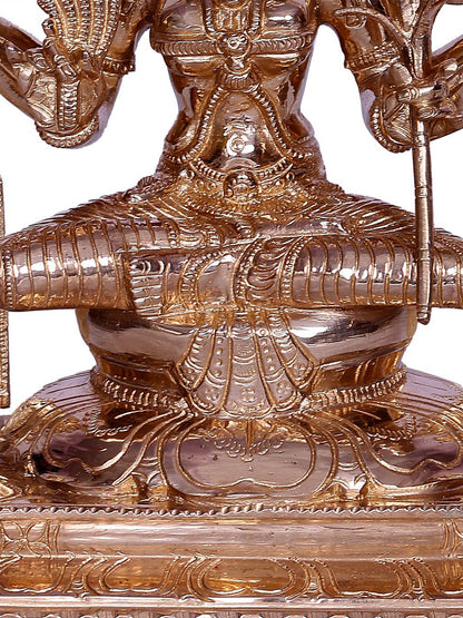 12" Goddess Kamakshi Bronze Statue Seated on Throne | Handmade Bronze Statue