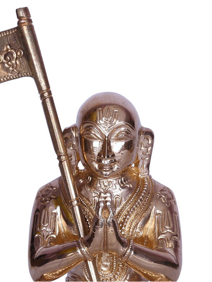 4" Small Hindu Philosopher Ramanuja Bronze Statue | Handmade Bronze Idol | Sculpture