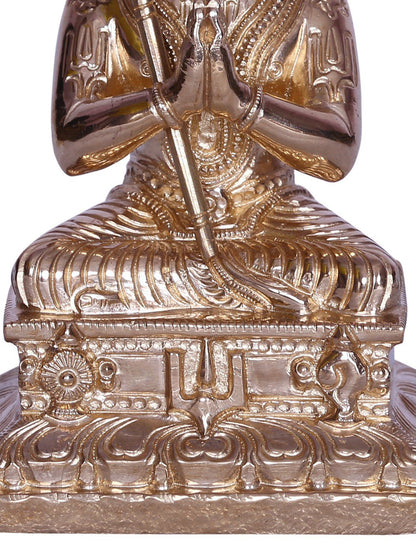 4" Small Hindu Philosopher Ramanuja Bronze Statue | Handmade Bronze Idol | Sculpture