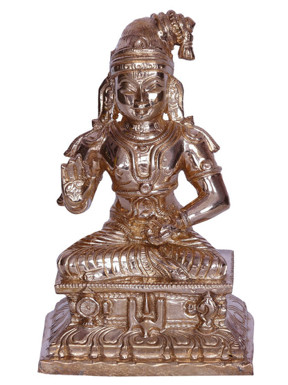 5" Hindu Saint Nammalvar Bronze Statue | Handmade Idol | Bronze Figurine