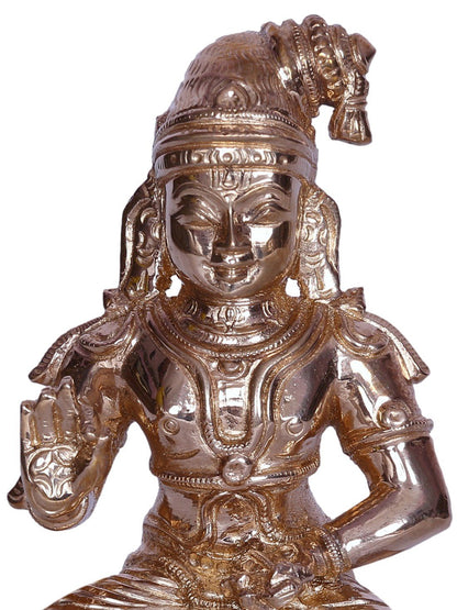 5" Hindu Saint Nammalvar Bronze Statue | Handmade Idol | Bronze Figurine