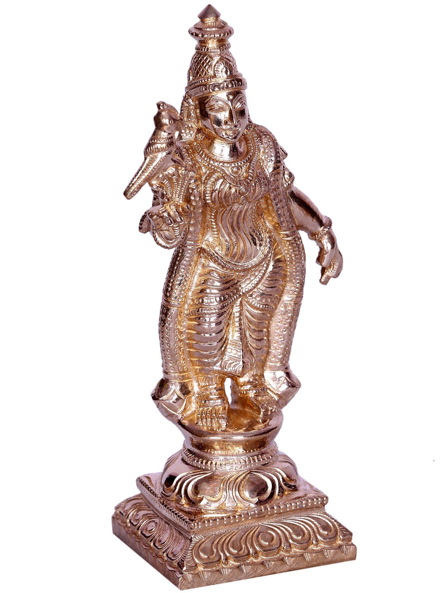 6" Hindu Goddess Meenakshi (Durga) Bronze Sculpture | Handmade Idol | Goddess Durga Bronze Statue