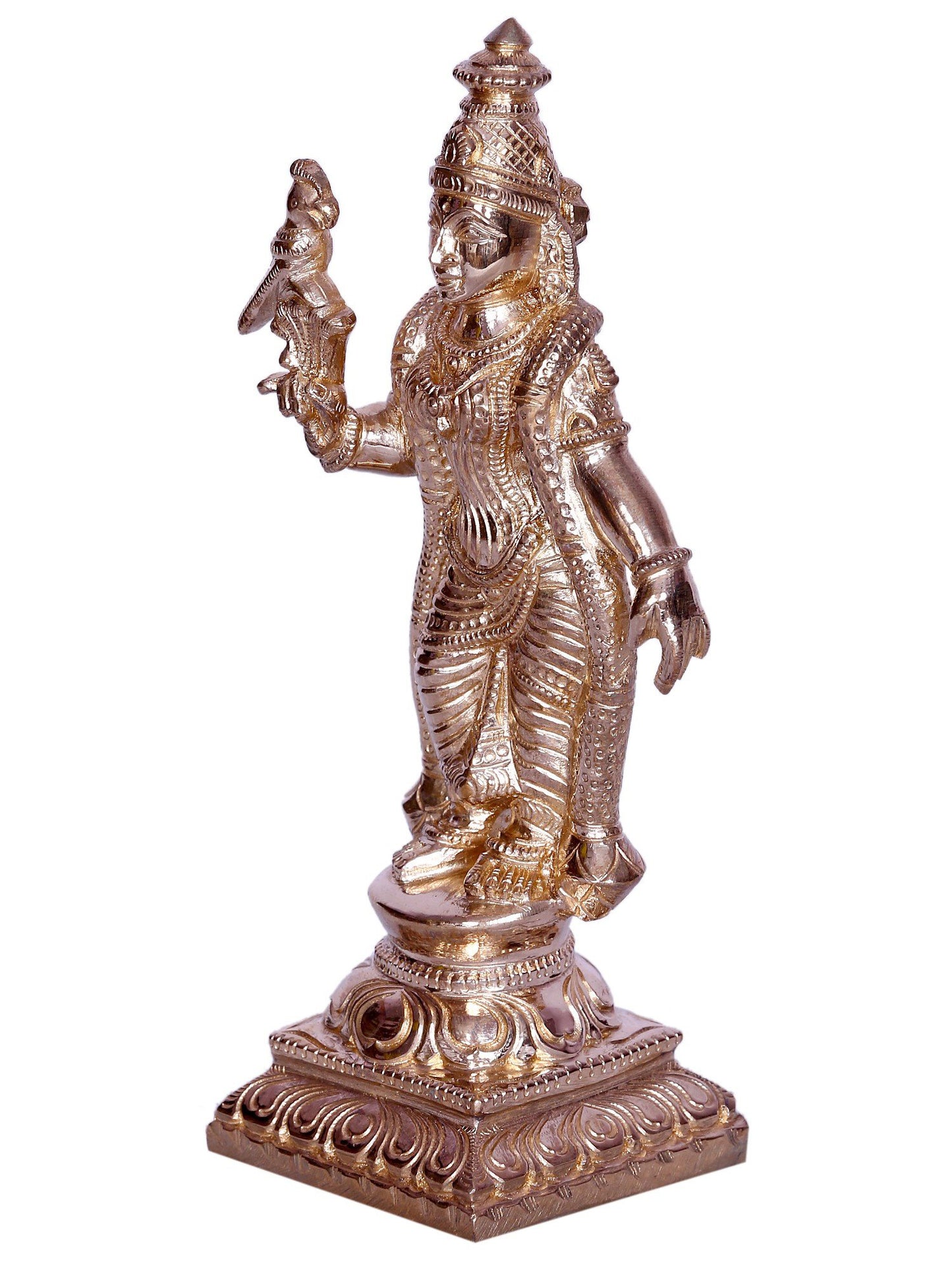 6" Hindu Goddess Meenakshi (Durga) Bronze Sculpture | Handmade Idol | Goddess Durga Bronze Statue