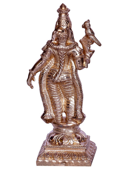 6" Hindu Goddess Meenakshi (Durga) Bronze Sculpture | Handmade Idol | Goddess Durga Bronze Statue