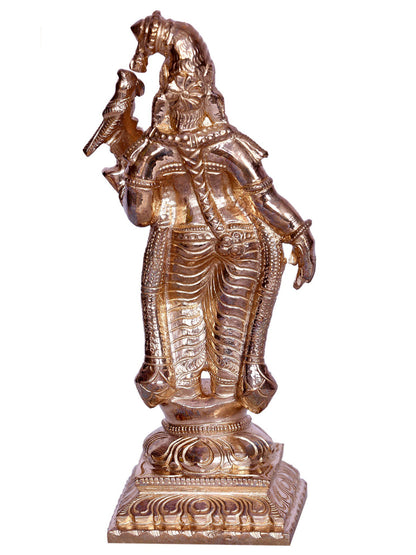 6" Goddess Andal Bronze Statue | Tamil Alwar Saint Idol | Handmade Idol | Bronze Figurine