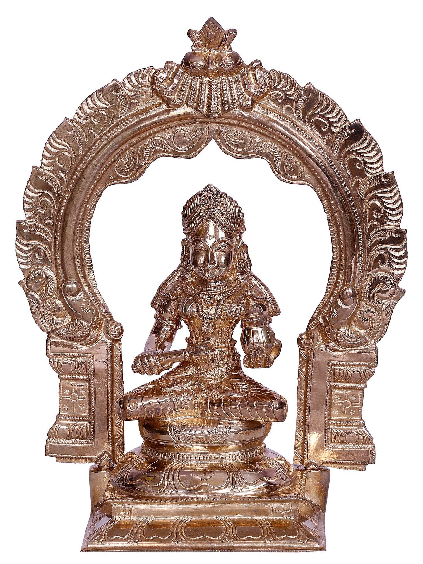 10" Goddess Annapurna Bronze Statue With Arch | Handmade Statue | Bronze Goddess Idol