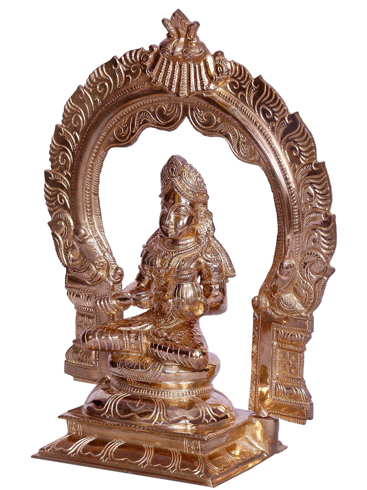 10" Goddess Annapurna Bronze Statue With Arch | Handmade Statue | Bronze Goddess Idol