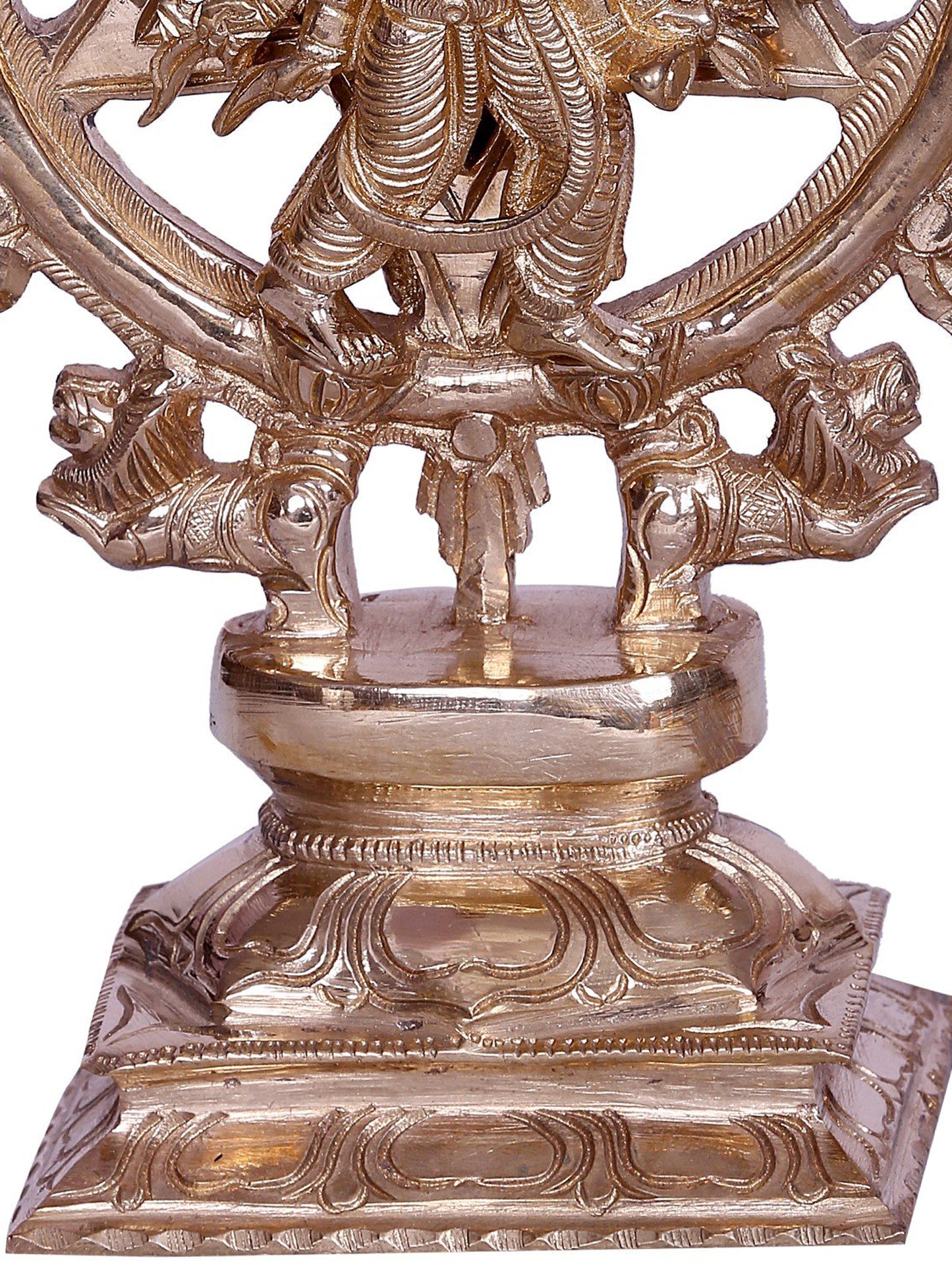 8" Lord Sudarshan Vishnu with Narsimha | Handmade Idol | Bronze Figurine