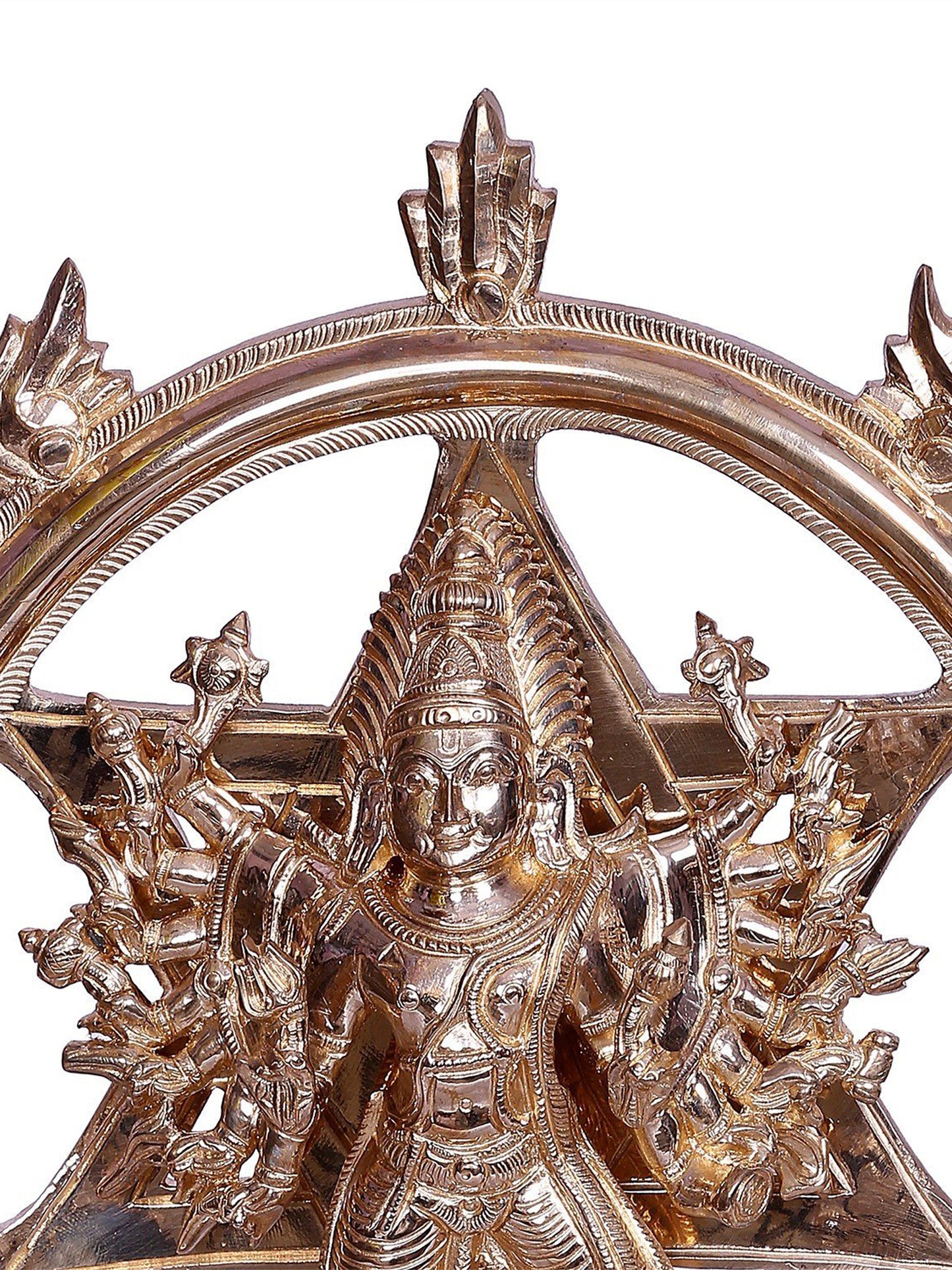 Sudarshan Chakrathalwar And Lord Narsimha (Back Side) | Decorative Bronze Idol | Bronze Statue For Temple