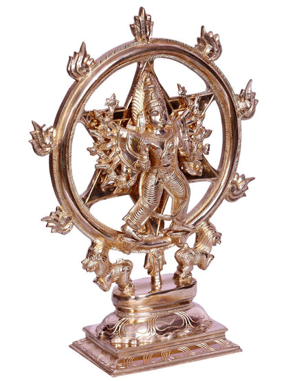 6" Tamil Deity Perumal (Form Of Lord Vishnu) Bronze Sculpture | Decorative Bronze Idol | Bronze Statue For Temple