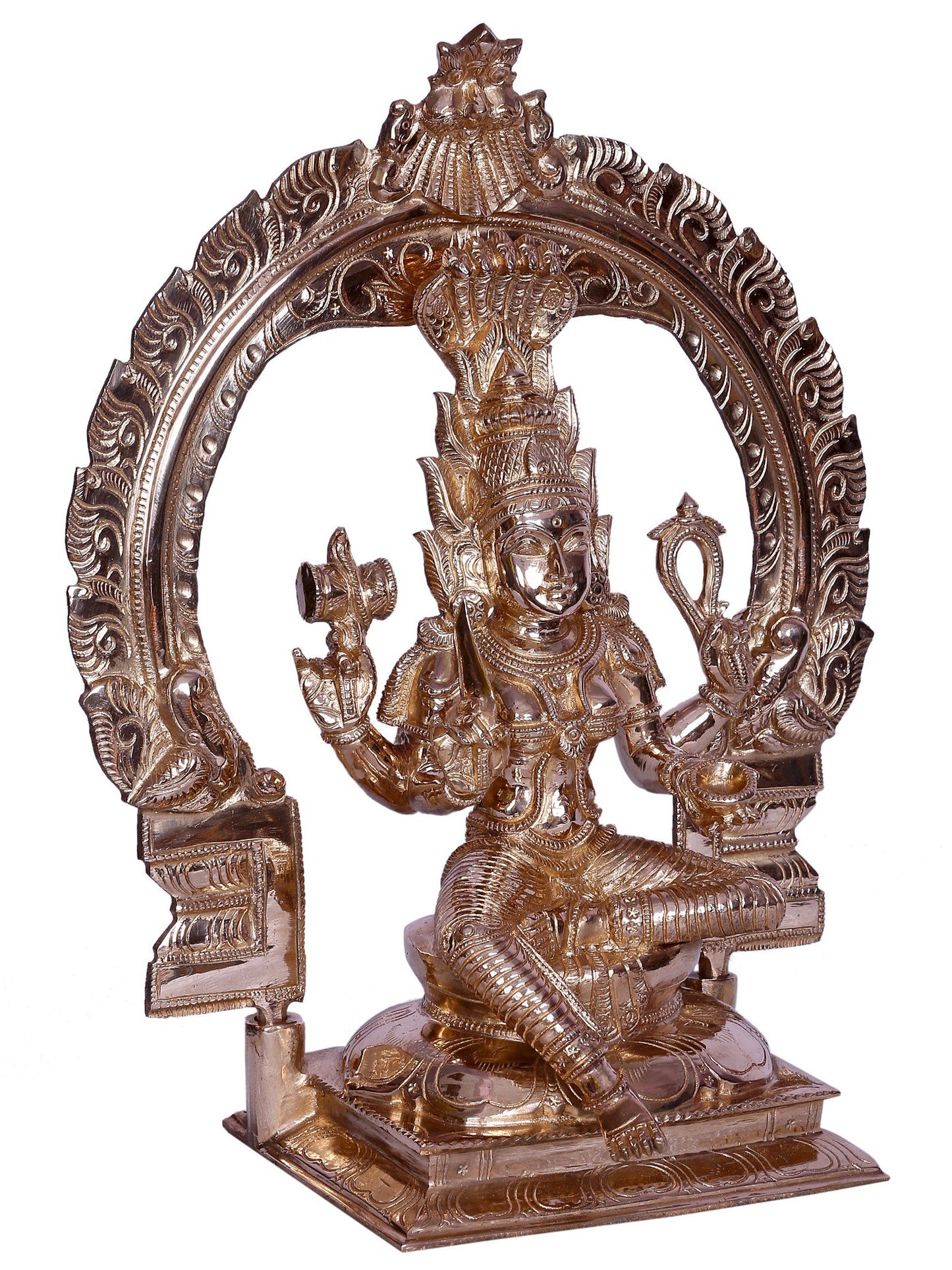 12" Goddess Mariamman (South India Durga) Bronze Statue with Arch | Handmade Idol | Goddess Statue