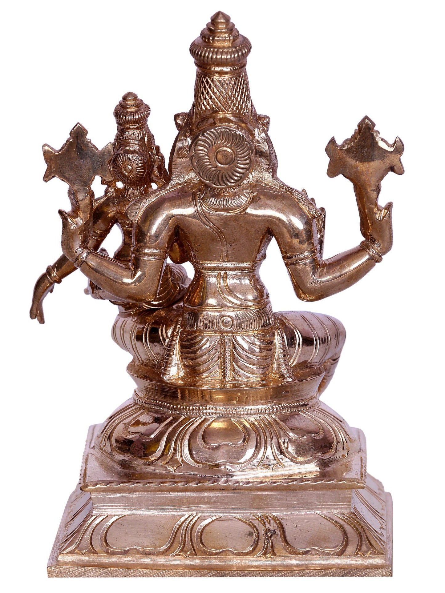 6" Lord Narsimha Bronze Statue with Goddess Lakshmi | Handmade Idol | Lord Narshimha Bronze Statue