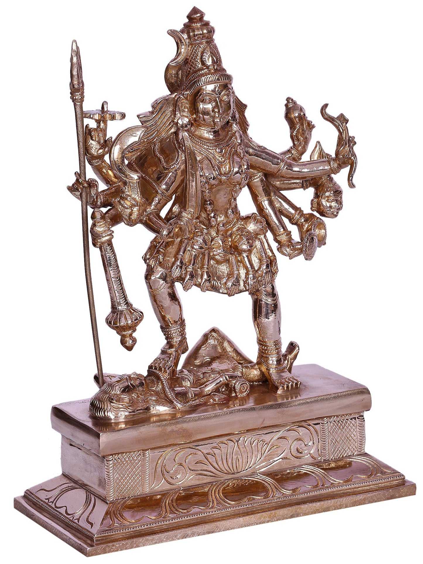 10" Standing Goddess Mahakali | Handmade Idol | Bronze Goddess Mahakali Statue