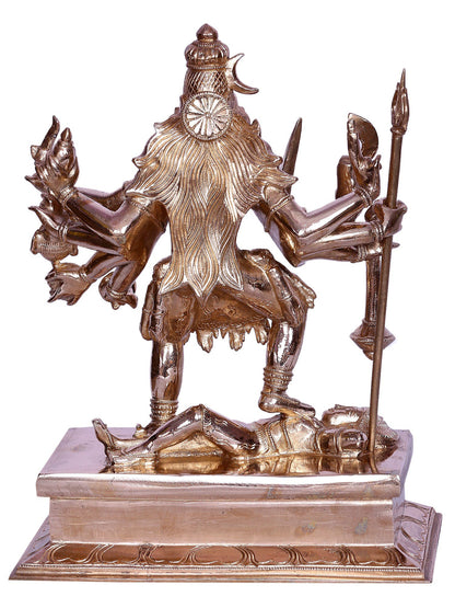 12" Ten Armed Goddess Kali | Handmade Idol | Goddess Kali Bronze Statue | Bronze Figurine