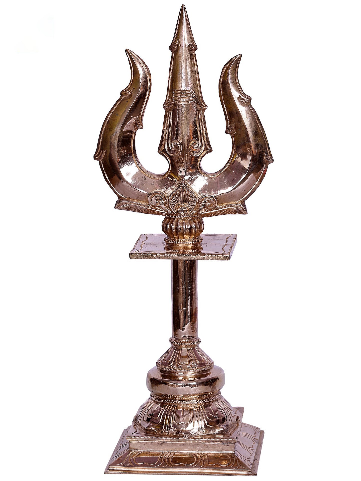 Bronze Trishul - The Trident Of Lord Shiva | Handmade Bronze Item For Temple