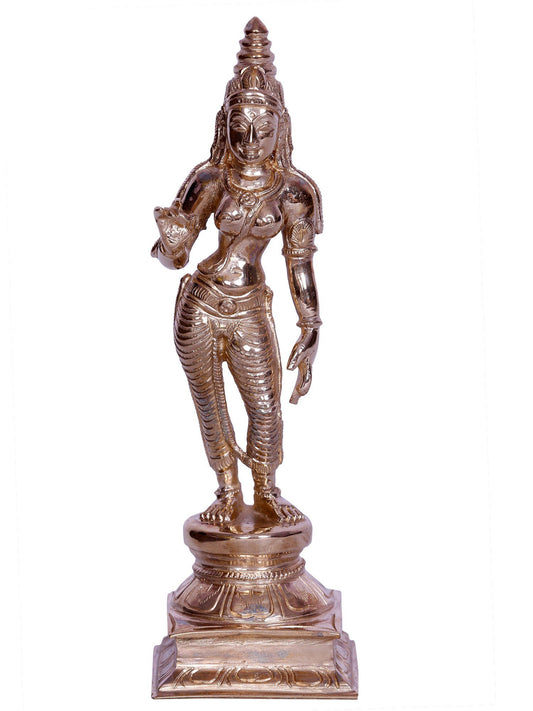 6" Small Goddess Sivagami (Goddess Uma) Bronze Statue | Handmade Idol | Goddess Bronze Statue