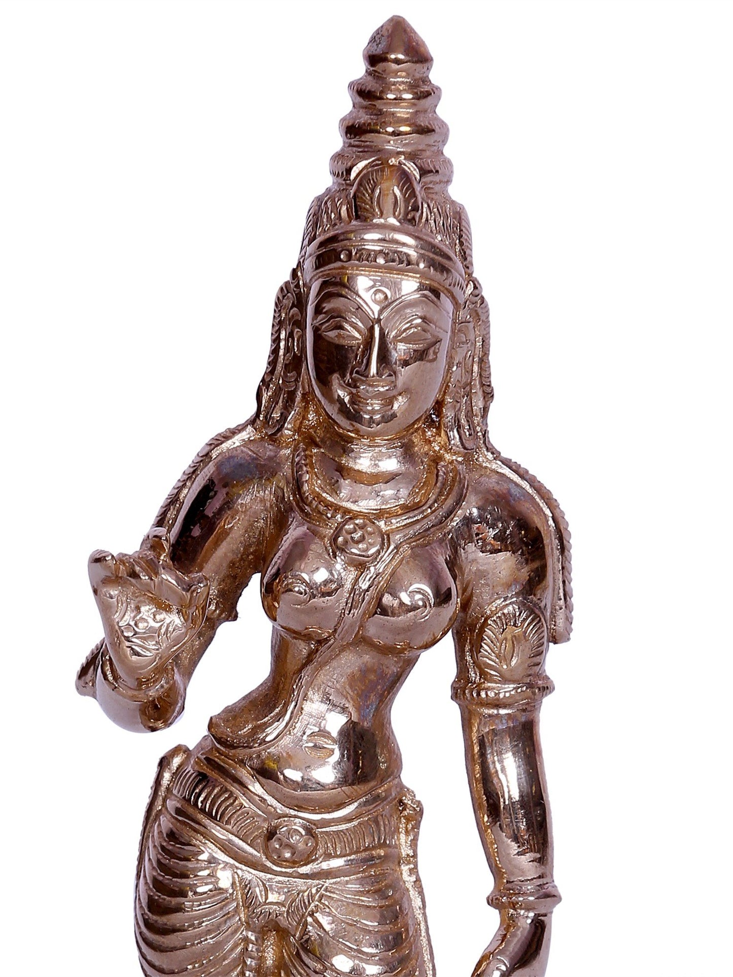 6" Small Goddess Sivagami (Goddess Uma) Bronze Statue | Handmade Idol | Goddess Bronze Statue