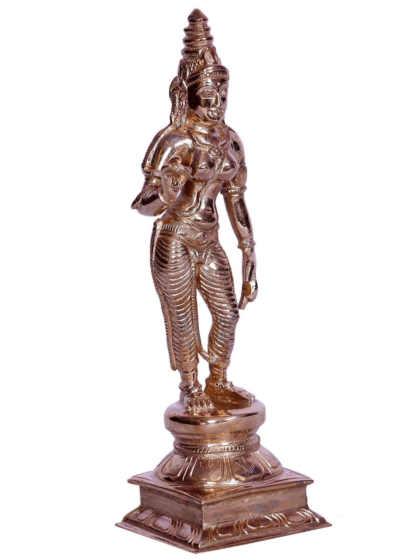 6" Small Goddess Sivagami (Goddess Uma) Bronze Statue | Handmade Idol | Goddess Bronze Statue