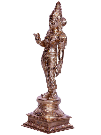 6" Small Goddess Sivagami (Goddess Uma) Bronze Statue | Handmade Idol | Goddess Bronze Statue