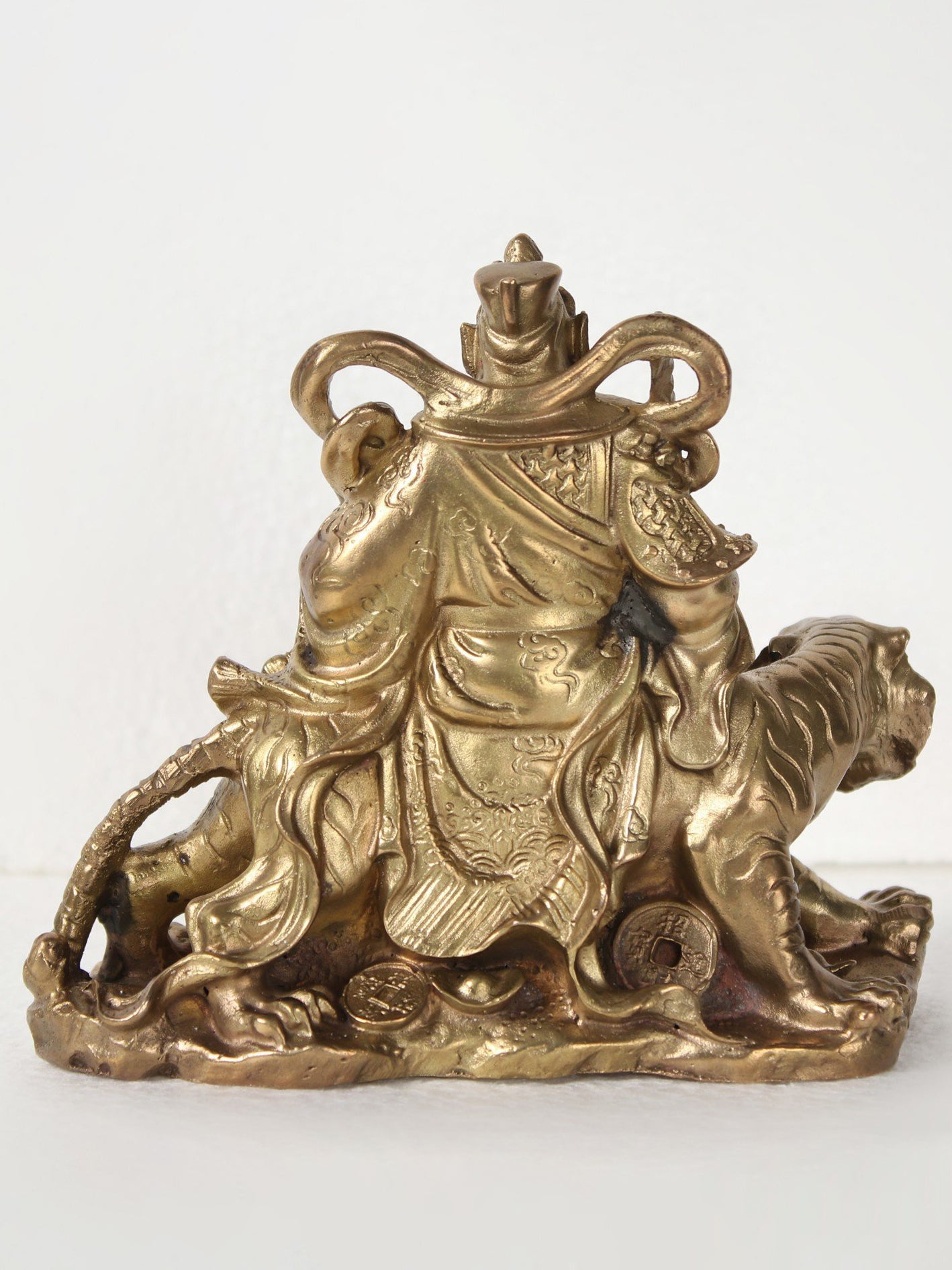 5" Bronze King Sitting on Lion | Handmade | Bronze Sculpture