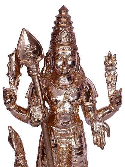 10" Hindu God Subramanya (Kartikeya)   | Handmade | Bronze Sculpture