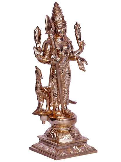 10" Hindu God Subramanya (Kartikeya)   | Handmade | Bronze Sculpture