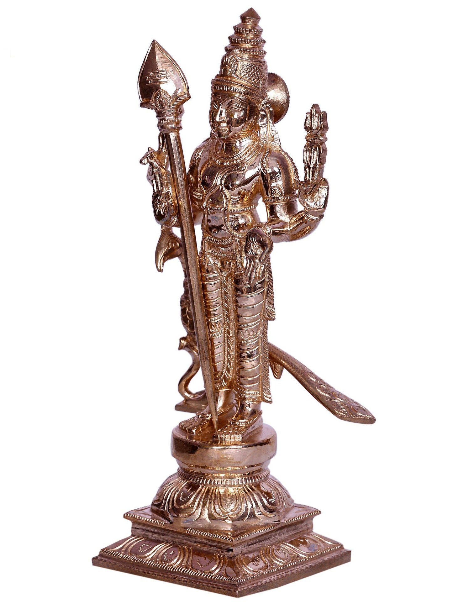 10" Hindu God Subramanya (Kartikeya)   | Handmade | Bronze Sculpture