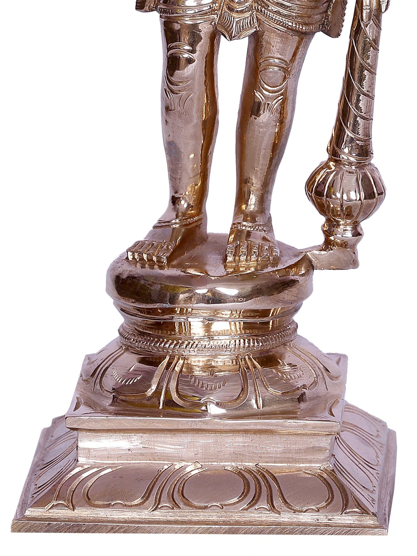 12" Tamil Deity Madurai Veeran With Gada |   Handmade | Bronze Sculpture