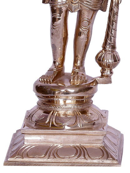 12" Tamil Deity Madurai Veeran With Gada |   Handmade | Bronze Sculpture