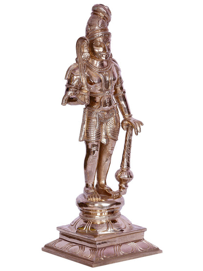 12" Tamil Deity Madurai Veeran With Gada |   Handmade | Bronze Sculpture