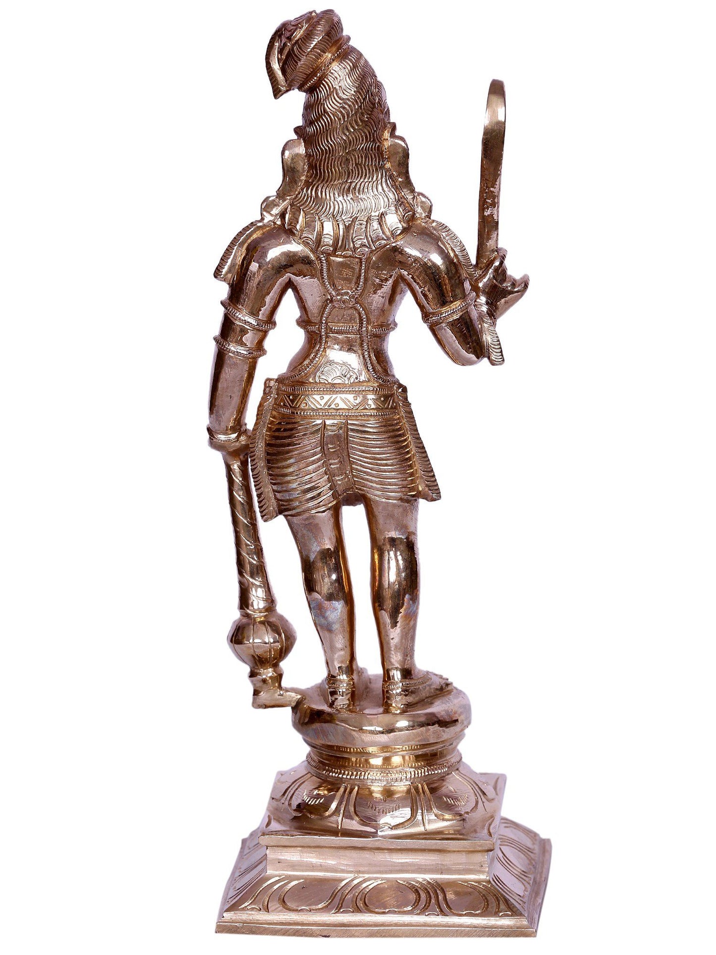 12" Tamil Deity Madurai Veeran With Gada |   Handmade | Bronze Sculpture