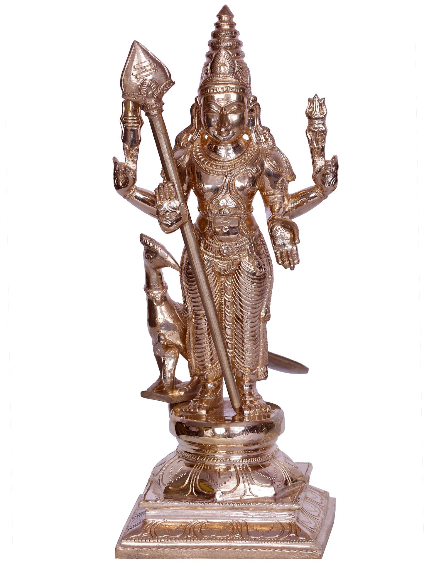 13" Hindu God Subramanya (Murugan) Bronze Figurine | Handmade