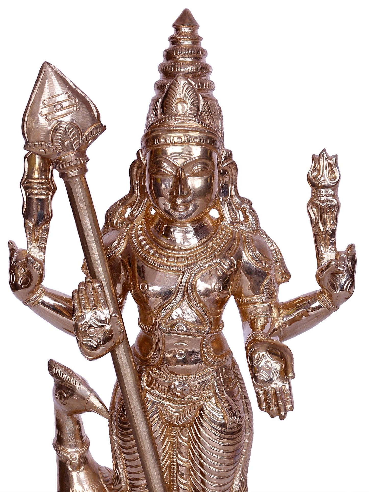 13" Hindu God Subramanya (Murugan) Bronze Figurine | Handmade