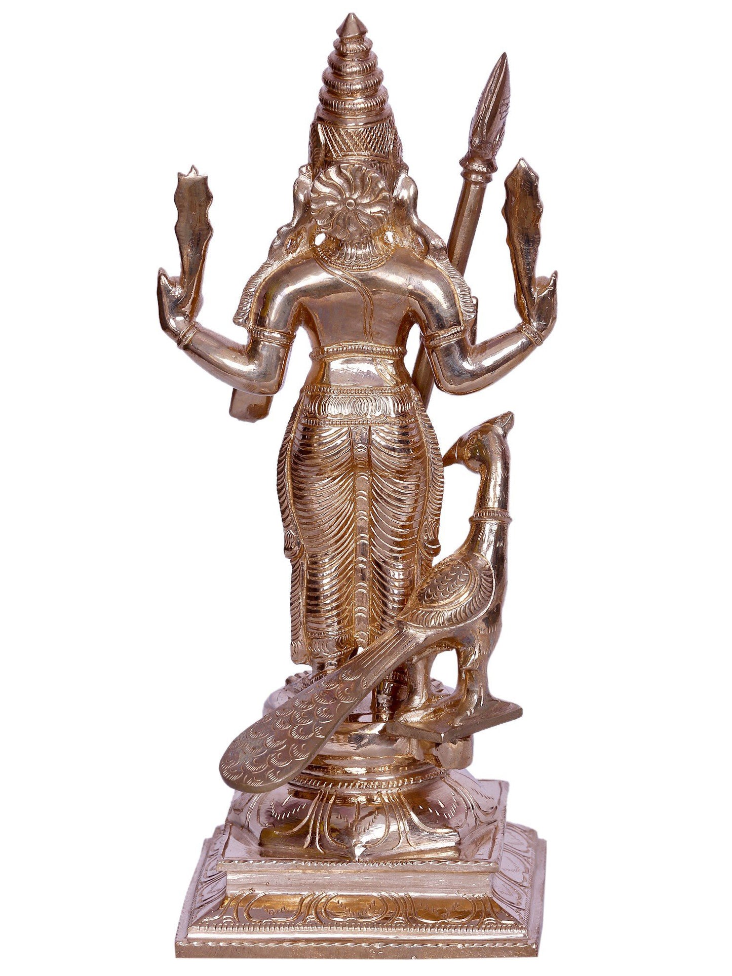 13" Hindu God Subramanya (Murugan) Bronze Figurine | Handmade