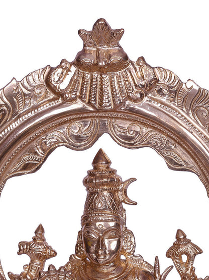 10" Hindu Goddess Rajarajeshwari Bronze Statue with Arch | Handmade