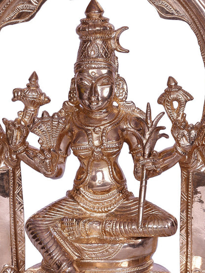 10" Hindu Goddess Rajarajeshwari Bronze Statue with Arch | Handmade