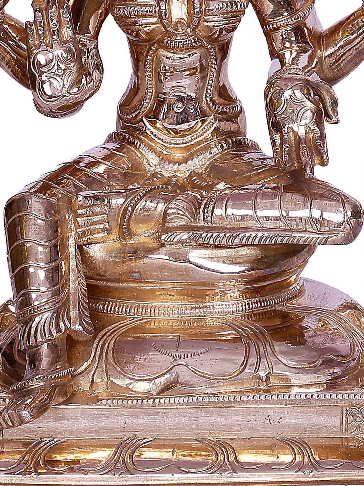 12" Hindu Goddess Bhuvaneshvari Bronze Statue with Arch | Handmade