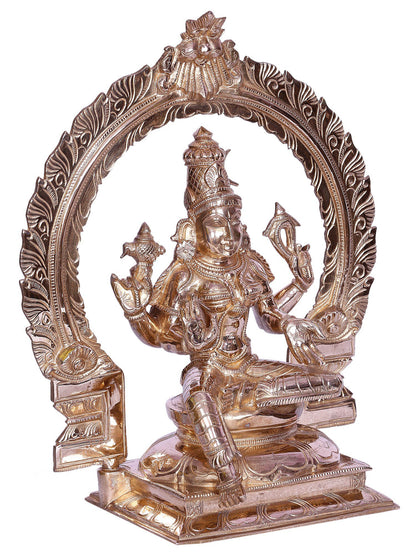 12" Hindu Goddess Bhuvaneshvari Bronze Statue with Arch | Handmade