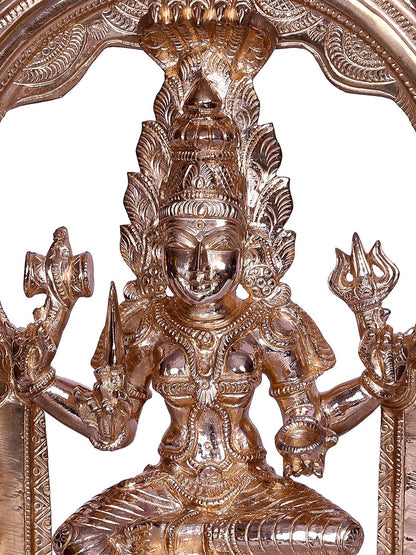 10" Hindu Goddess Mariamman Bronze Sculpture with Arch | Handmade