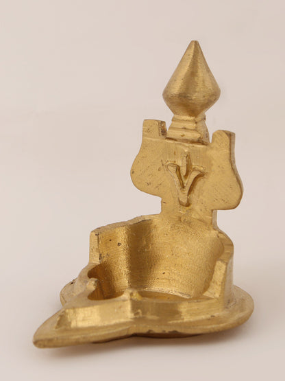 5" Hindu Pooja Vaishnava Lamp (Deepam) | Bronze | Handmade