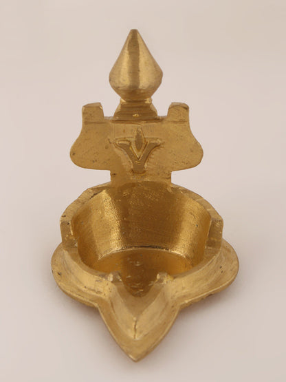 5" Hindu Pooja Vaishnava Lamp (Deepam) | Bronze | Handmade