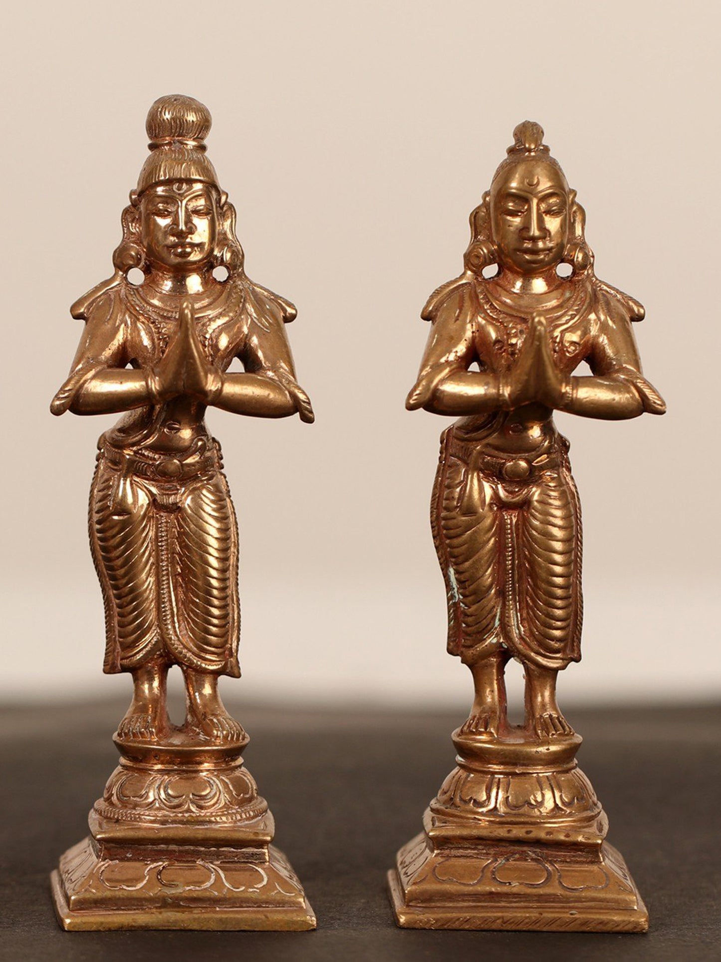 4" Alwar Idols Premium Statues (Set of 12 Statues) | Bronze Statues For Decor