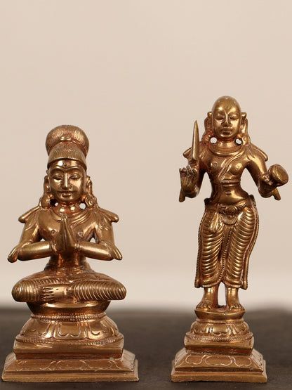 4" Alwar Idols Premium Statues (Set of 12 Statues) | Bronze Statues For Decor