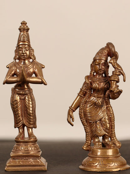 4" Alwar Idols Premium Statues (Set of 12 Statues) | Bronze Statues For Decor