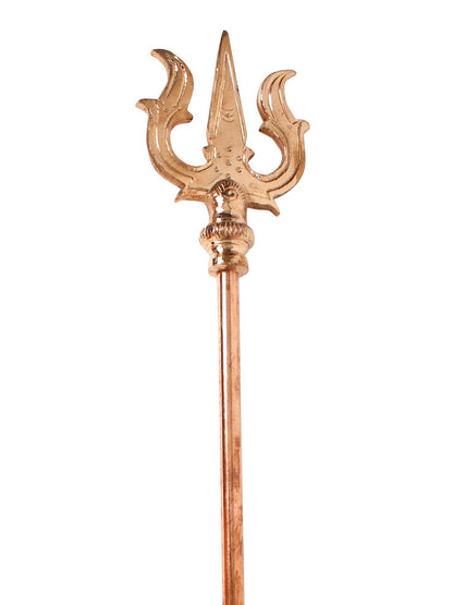 23" Copper Lord Shiva'S Trishul (Trident) | Handmade Copper Trident For Temple