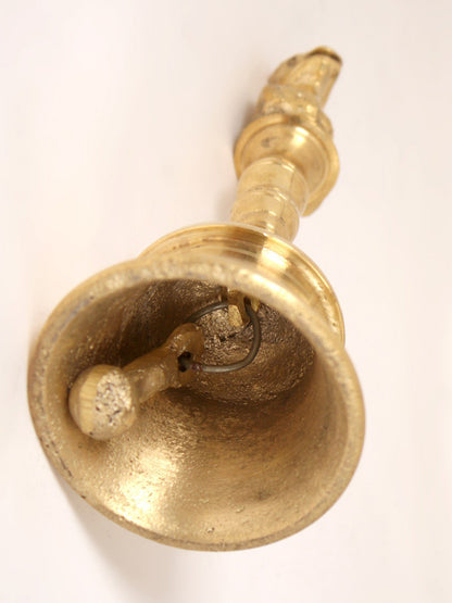 5" Small Ritual Bell Of Nandi In Brass | Handmade Brass Bell For Gifting