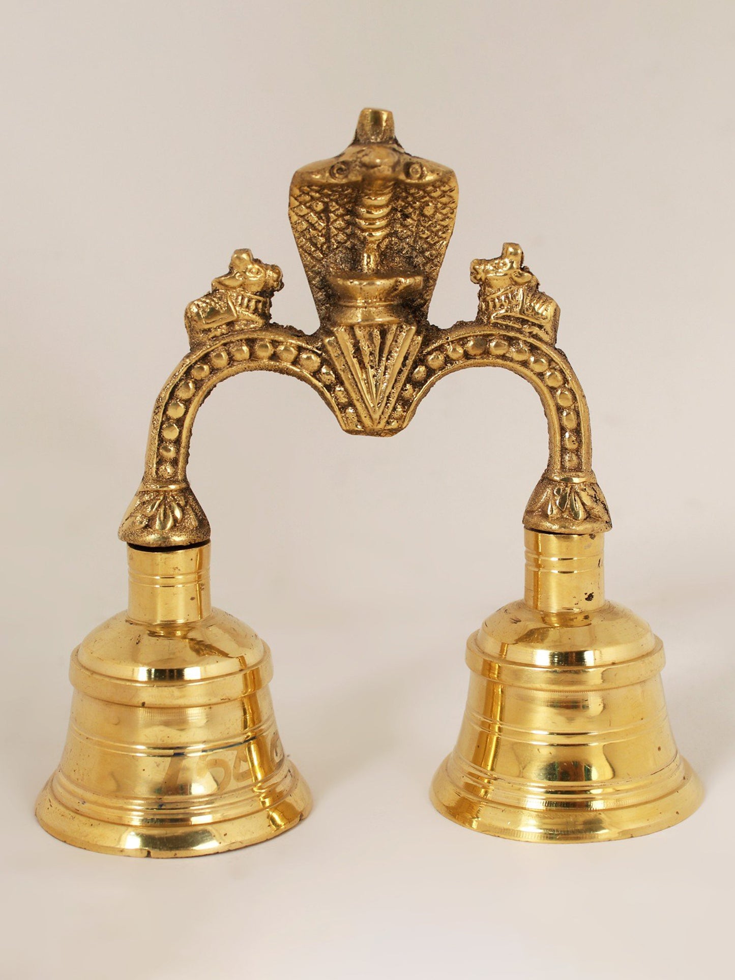 5" Shivalinga And Nandi Designer Bell In Brass | Handmade Brass Bell For Gifting