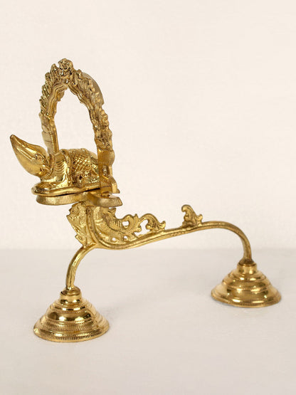 10" Incense Burner with Handle in Brass | Handmade | Made in India