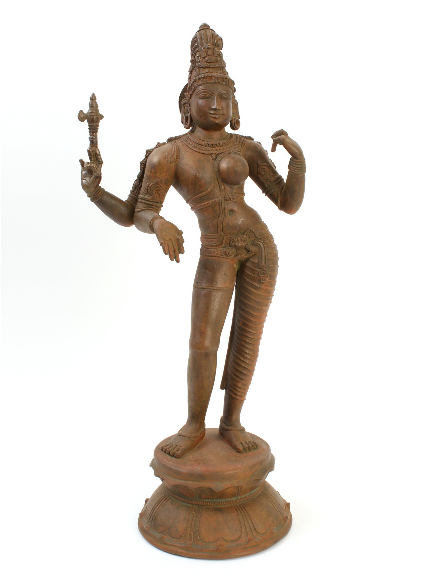 19" Standing Ardhanarishvara Statue (Shiva-Shakti) in Bronze | Bronze Statue